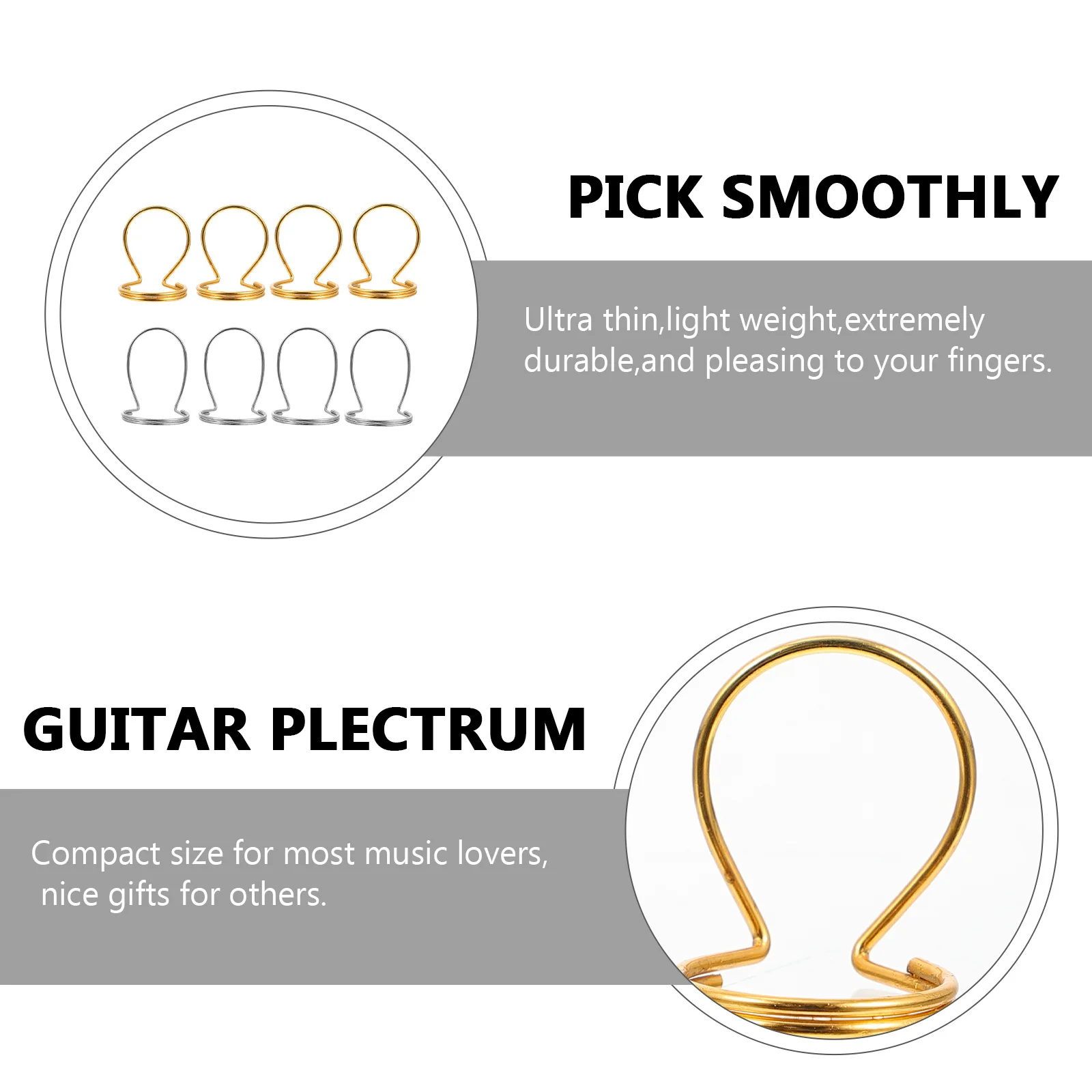 

8pcs Guitar Thumb Picks Golden Silver For Electric Acoustic Guitar Finger Protective Picks Lightweight Durable Music Instrument