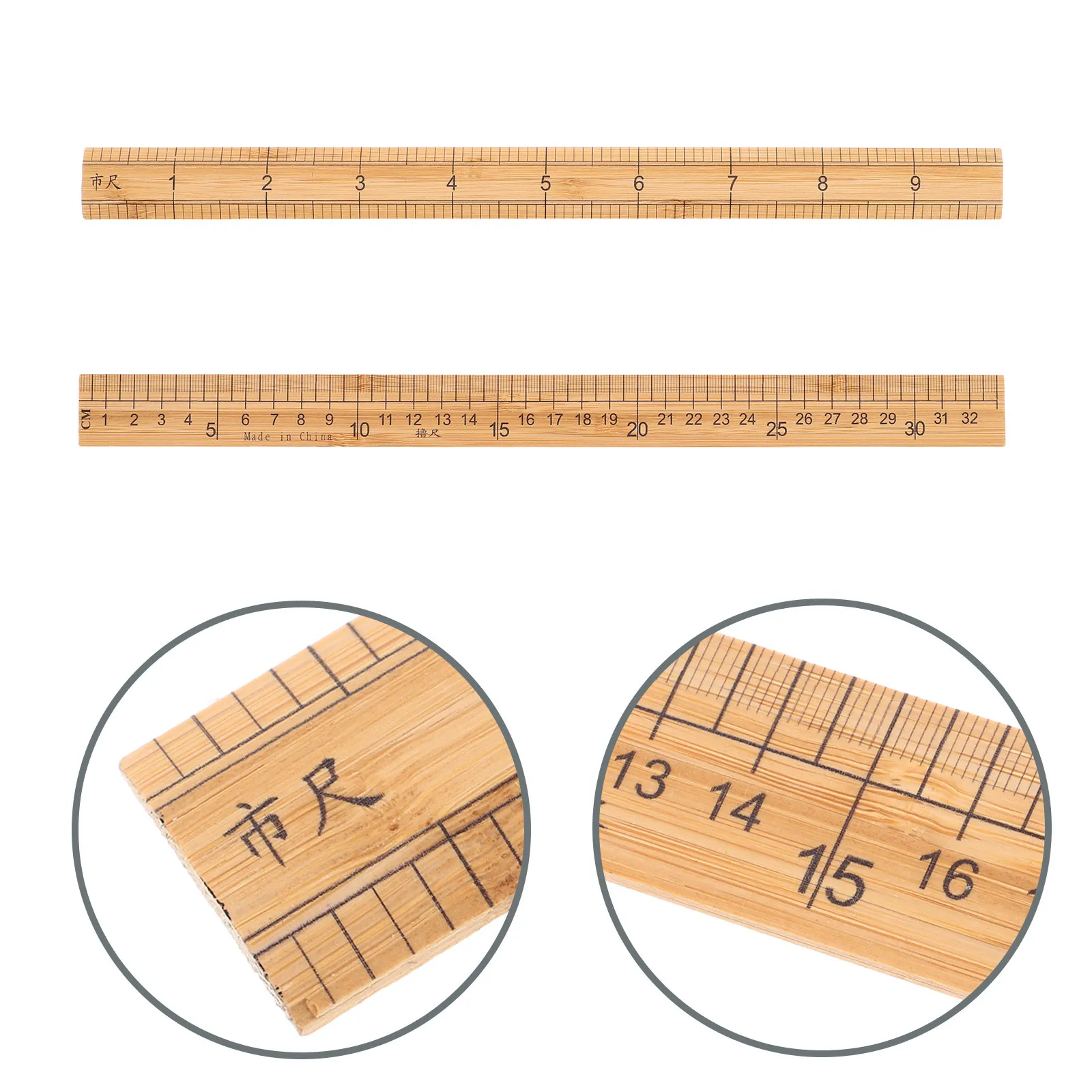 

Набор из 2 швейных линеек 33 см: бамбуковые, двусторонние, с разметкой в сантиметрах, для квилтинга и шитья, легкие, удобные в использовании
