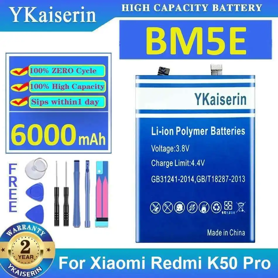 

BM5E Mobile Phone Battery 6000Mah For Xiaomi Redmi K50 Pro Long-Lasting Performance Premium Replacement