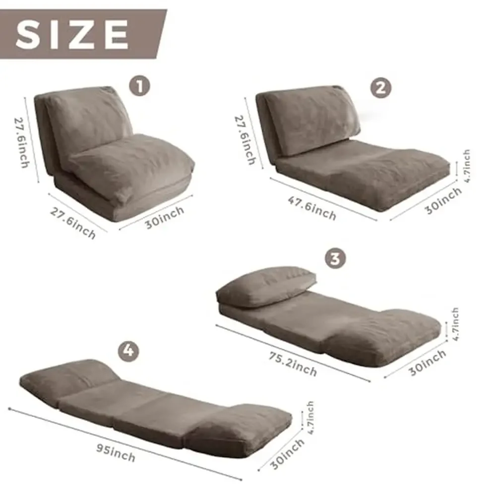 Sofa lantai kasur kantong kacang busa mengisi kursi Sofa ekstra tebal dengan bulu palsu lembut serbaguna 4-in-1 desain Ultimate