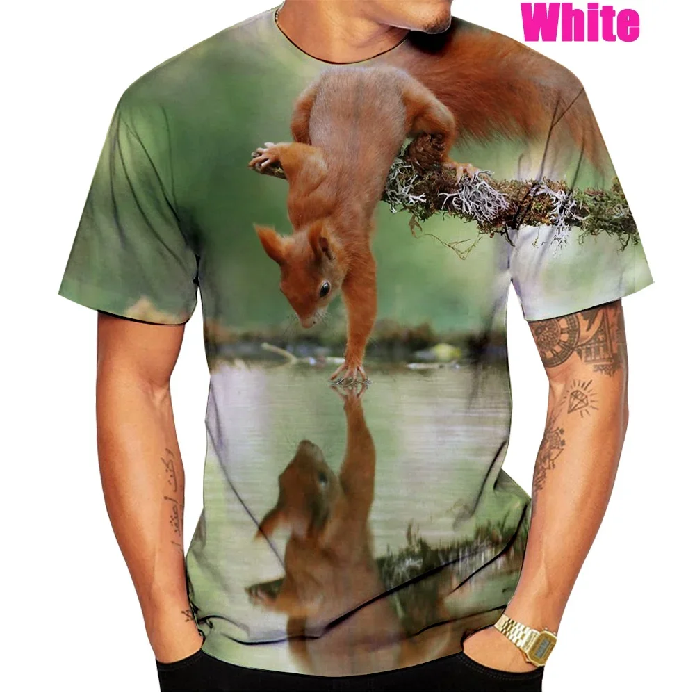 

The Latest Fashion Casual Short Sleeve Summer Animal Squirrel 3D Printing Design Shirt Cute T-shirt