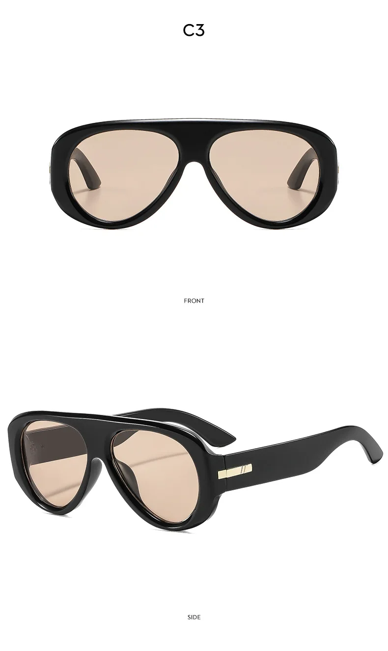 SO&EI Retro Pilot Sonnenbrille Damen Mode Blau Orange Farbton UV400 – Detail 7