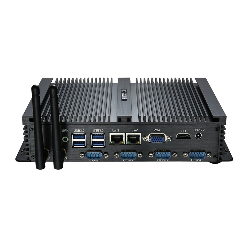 Mini PC HTPC senza ventola 4 COM RS232 Intel Celeron 1037U 3317U Mini computer industriale Dual LAN PC desktop USB3.0 HDMI VGA TV BOX