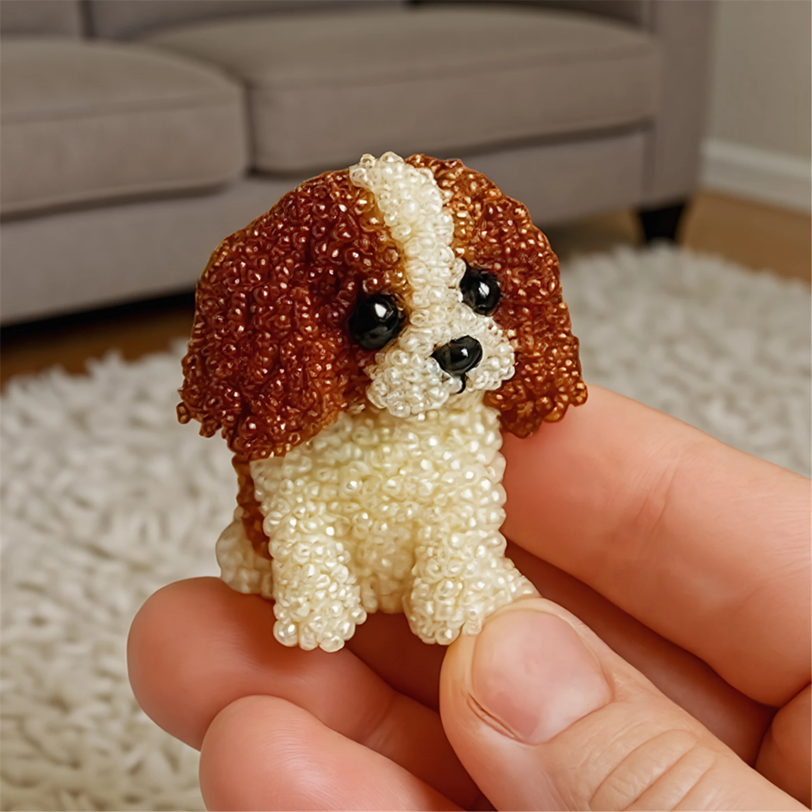 

3D Animal Ornament Sewing Set 3D Animal Dog Shape Bead Embroidery Set for Gifts