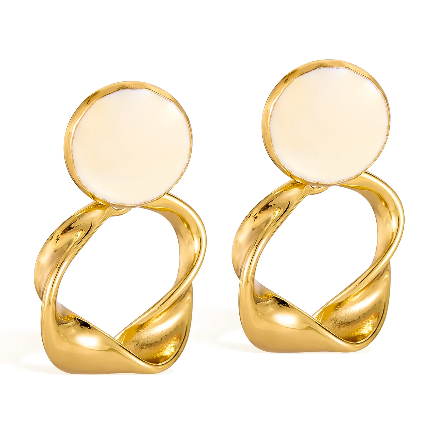

French Vintage Earrings for Women – Stainless Steel Niche Design, Elegant Gold-Plated Titanium Steel Jewelry