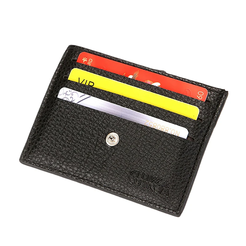 Men's PU Wallet, Credit Card Holder, Pebbled Buckle Wallet, Business Card Holder, ID Card Wallet