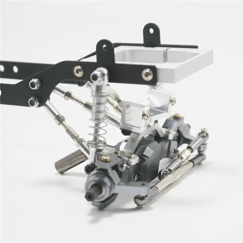 B78B-3X メタルプルロッドベースシートアクスルアップサーボブラケットマウント WPL C14 C24 C14K C24K 1/16 RC カートラックアップグレードパーツ、シルバー