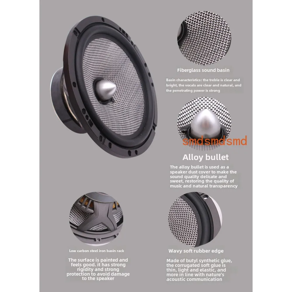 New High-quality Two-way Car Audio Modification Kit Amplifier 6.5 Inch 12v High Power Speaker Front Door Speaker Kit