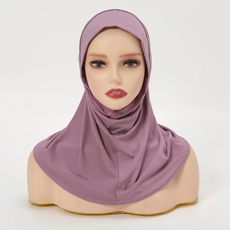 Instant Hemp Muslim Hijab Scarf Abaya Turban for Woman Islamic Women Head Wrap Ready to Wear Hijabs Pinless Neck Cover Turbans