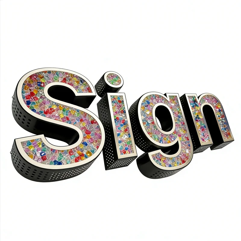 Diamon Letter Sign LED illuminated Signs Custom 3D Channel Letters Business Sign for Bar Shop Restaurants Hotels Office
