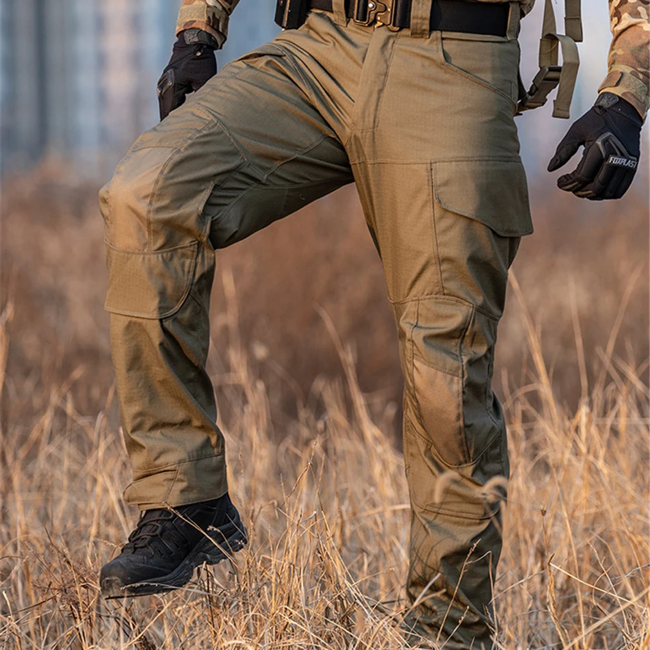 Tactical Strike Combat Pants Men's CP Camouflage Hiking Hunting Cargo Pants Outodoor Waterproof Wear-resistant Trousers