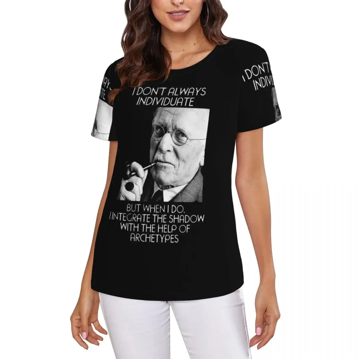 Carl Jung - Individuate 2 T-Shirt Women Short Sleeve T Shirts O-Neck Clothes Cotton Summer Tees Streetwear