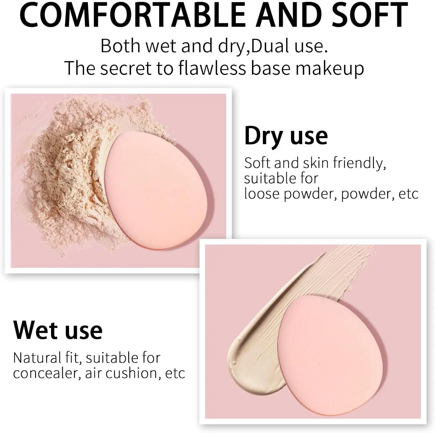 12PCS Mini Finger Powder Puffs | Velour Soft Puff for Wet/Dry Foundation/Concealer/Loose Powder | Eye Shadow Cosmetic Gift Set