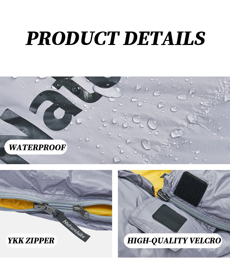 Naturehike CW400 Sleeping Bag Winter Lightweight 650FP Duck Down Sleeping Bag Ultralight Waterproof Hiking Camping Sleeping Bag