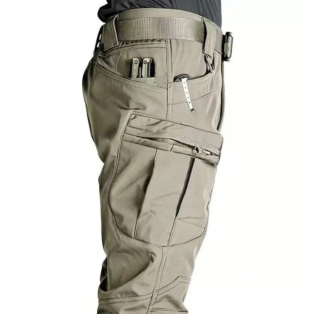 Męskie elastyczne wojskowe Cargo taktyczne wodoodporne spodnie turystyczne Trekking Camping wspinaczka spodnie Softshell Plus rozmiar — 2