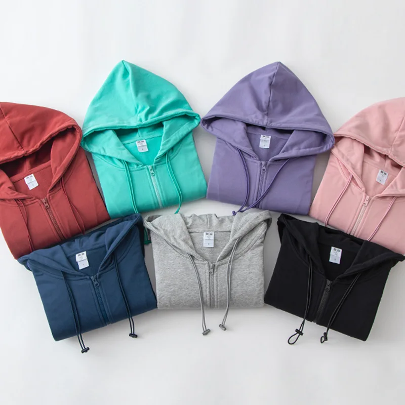 High Quality 320g Zip Up Hoodie Outwear y2k Clothing Long Sleeve Sweatshirt Jacket Women Full Zip Up Hoodie with Pockets