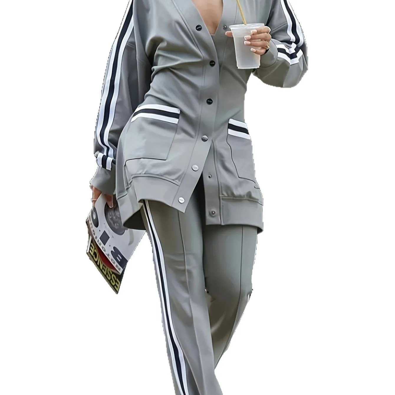 2026 Women's New Fashion Random Strip Patchwork Professional Suit Dress Elegant Lace Y2k、 Boho Beach view 5