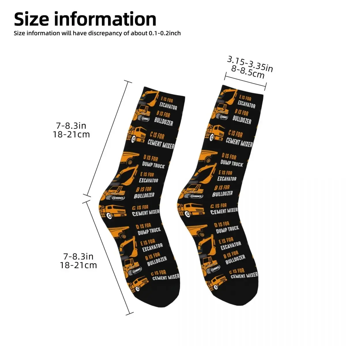 B Is For Bulldozer Socks Harajuku calze Super morbide calze lunghe per tutte le stagioni accessori per regali da donna da uomo