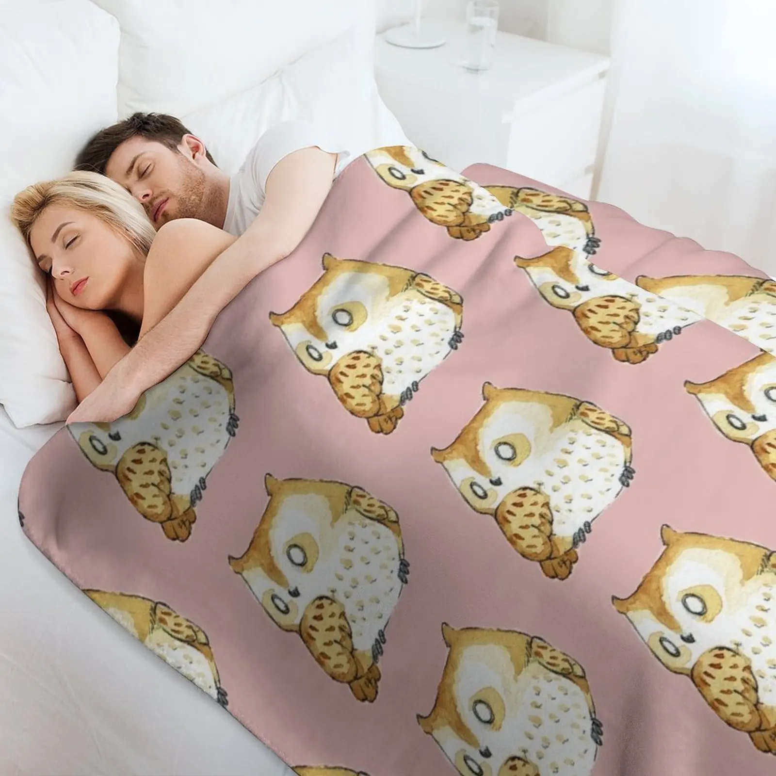 Eastern Screech Owl Throw Blanket Cute Plaid funny gift Camping Sleeping Bag Sofa Throw blankets and throws Blankets view 4
