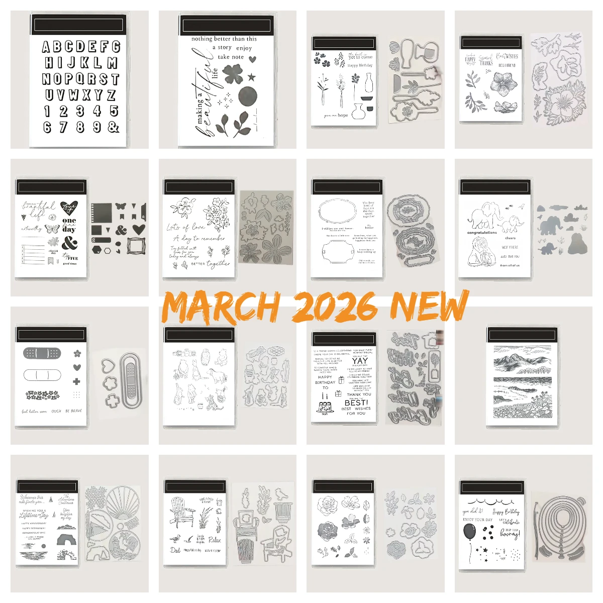 

Happiness Is Here Alphabet 2 Sweet Old Friends Metal Cutting Dies for DIY Scrapbook Handmade Photo Album Calendar March 2026 New