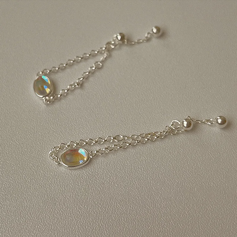 

Moonstone niche design ring women ins pull design index finger ring simple fashion light luxury temperament