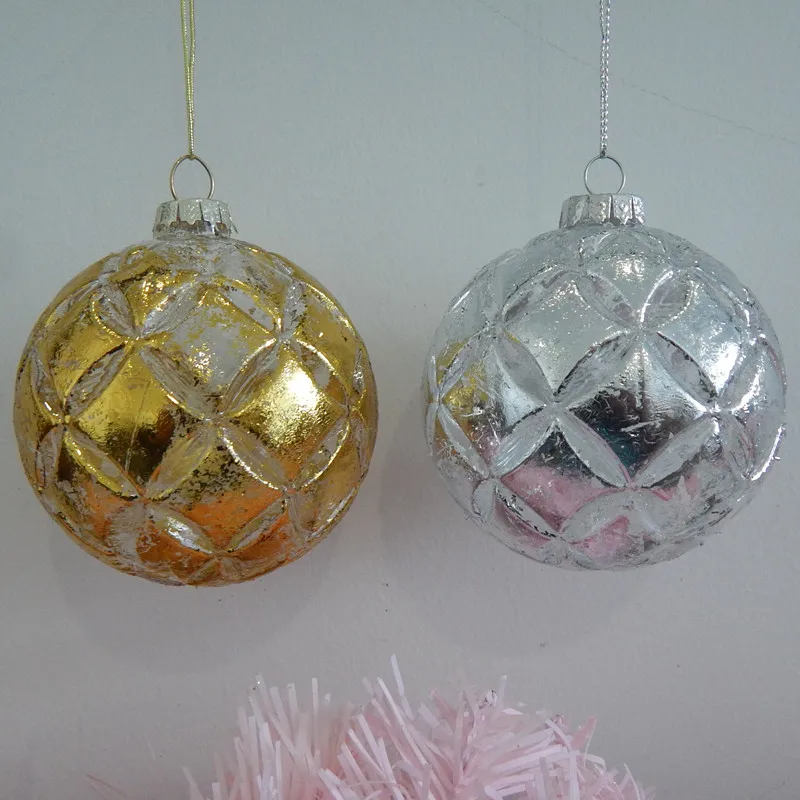 8pcs/pack Diameter=8cm Different Color Painting Transparent Glass Ball Christmas Day Hanging Ornament Decorative Handmade