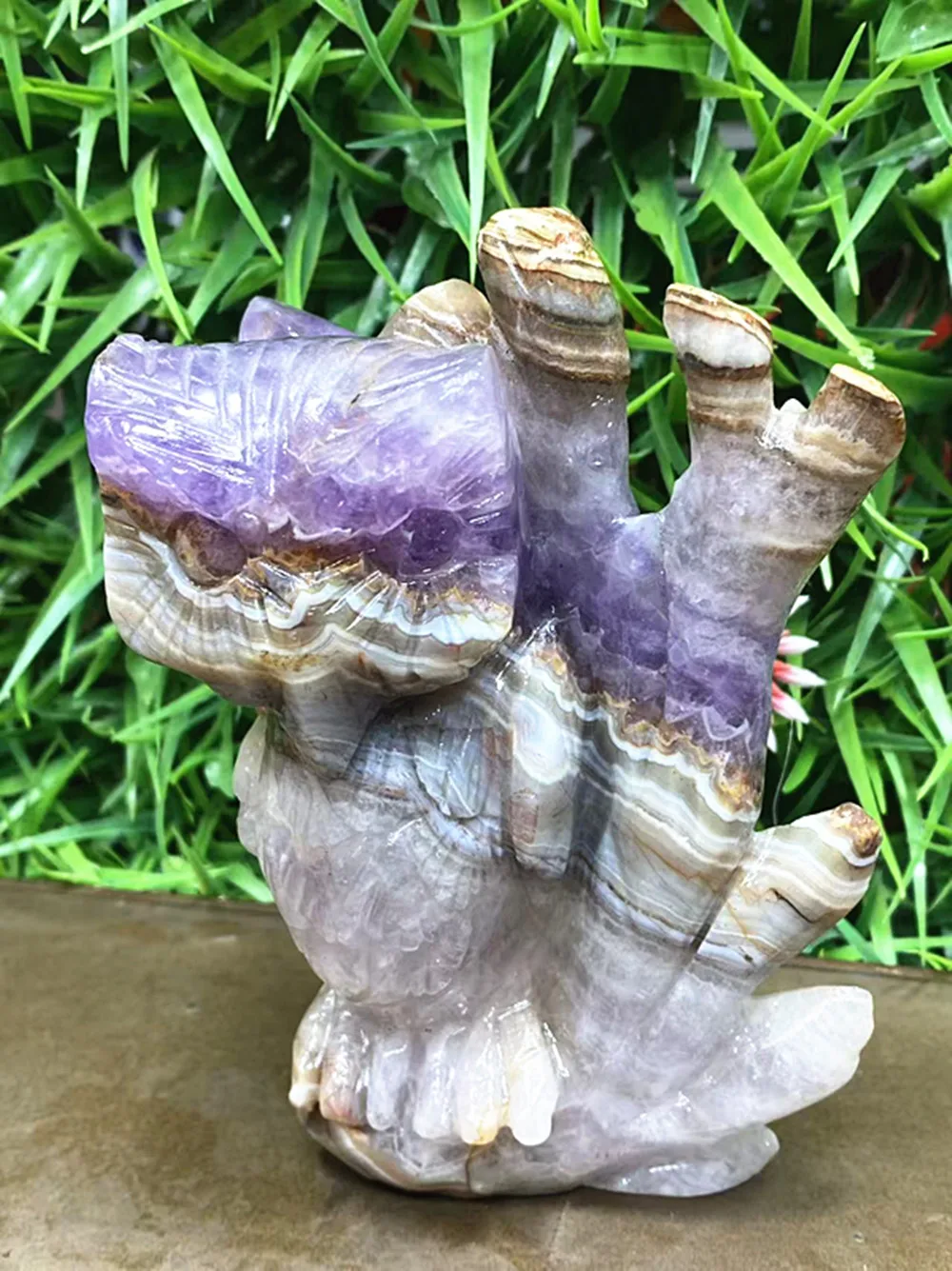 Natural Quartz Crystal Owl Home Decorations Tabletop Ornament - Healing Crystal Animal
