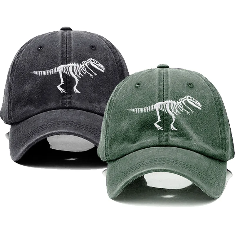 Men's Baseball Cap Women's Sport Golf Caps for Man Washed Cotton Animal Embroidery Dinosaur Tyrannosaurus Rex Dad Hat Sun Hats