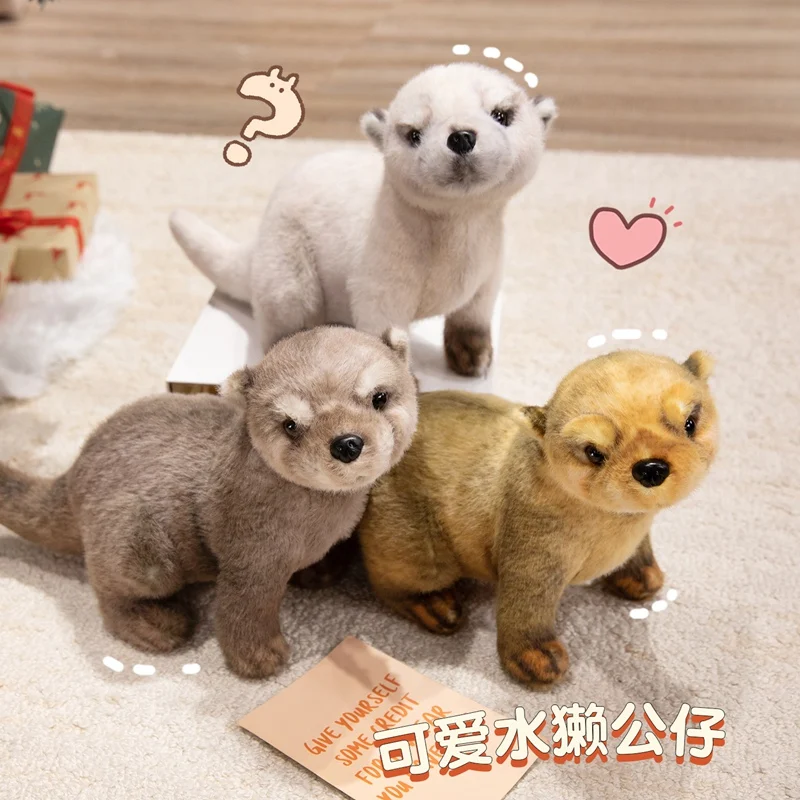 1pc 38CM Three Colours Otters Plush Toys Soft Stuffed Cartoon Animal Doll Simulated Eurasian Otter Pillow Toys
