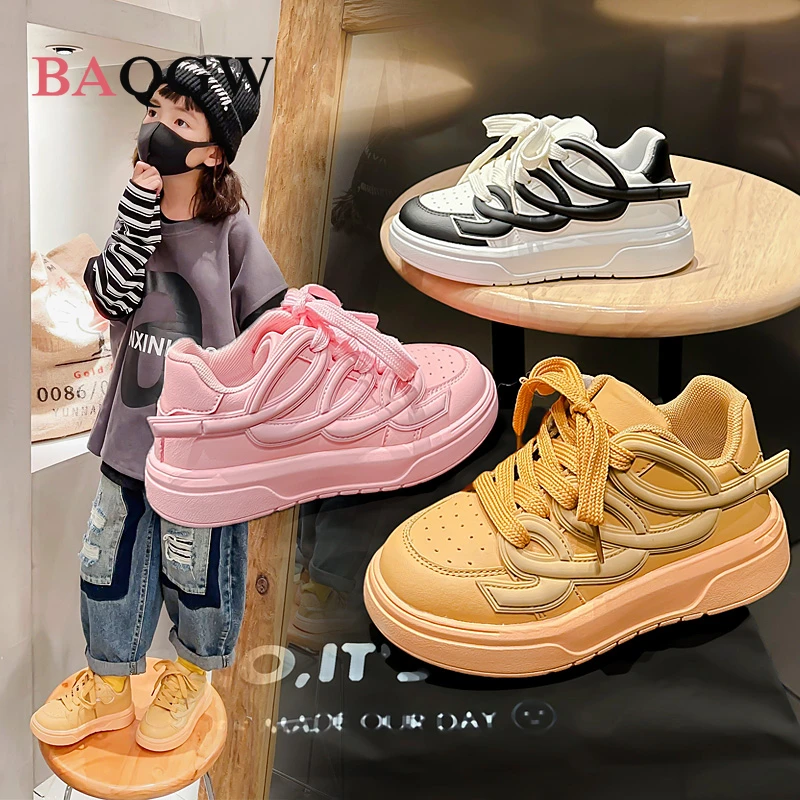

Spring Autumn Children's Casual Solid Sneakers Fashion Kids Board Shoes Boys Girls Sports Shoes Kids Board Shoes Size 26-36