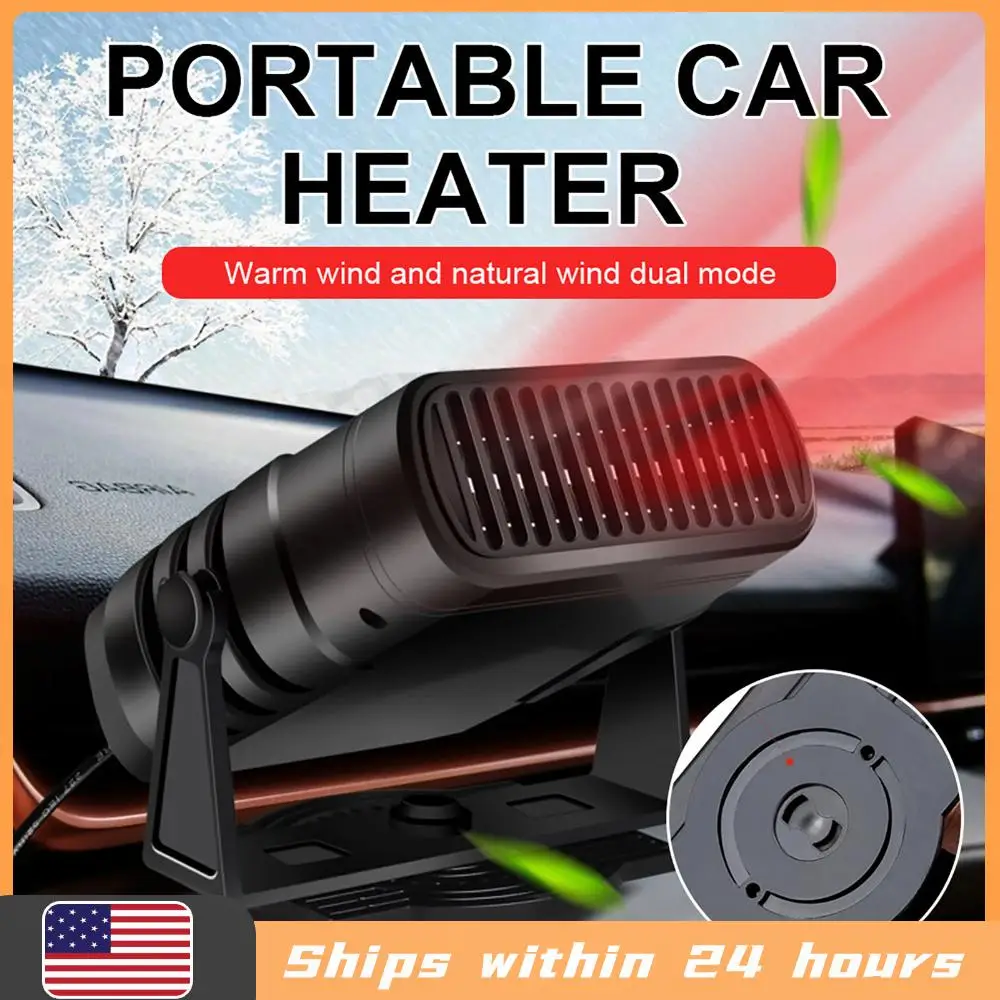 

Автомобильный обогреватель 2-в-1: 12В/24В, портативный, для размораживания и удаления запотевания лобового стекла, с функцией нагрева и вентиляции, антизапотевающий