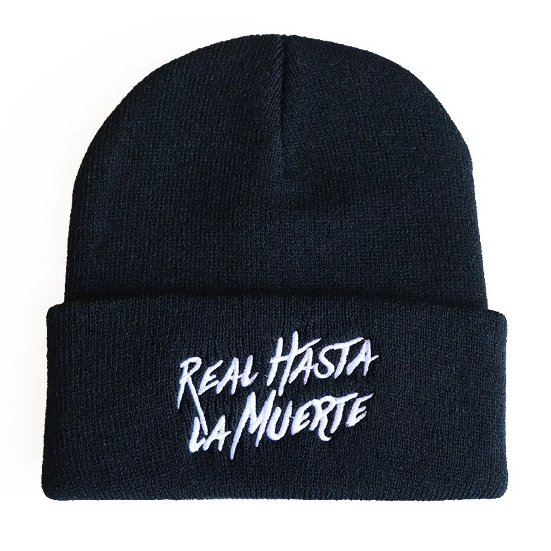 Anuel Aa Real Hasta La Muerte Bonnets décontractés en coton pour hommes et femmes, chapeau Hip-Hop Skullies, bonnet unisexe, chapeau d\'hiver