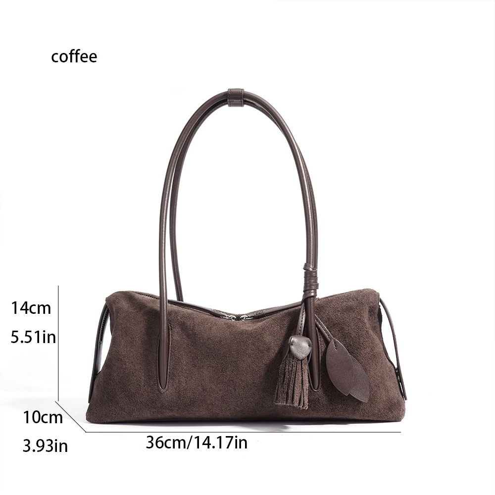 

Luxury Designer Women's Handbag Tassel Boston Crossbody Bag Top Layer Cowhide Leather Single Shoulder Bag Wallet New Trend 2025