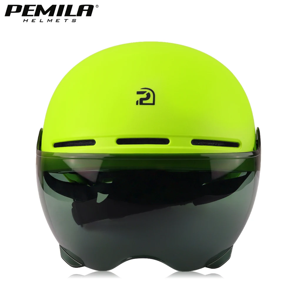 PEMILA Bicycle Helmet With Goggles Cycling Helmet With Full Edge Wrapping Technology MTB Road Mountain Bike Helmet For Men Women