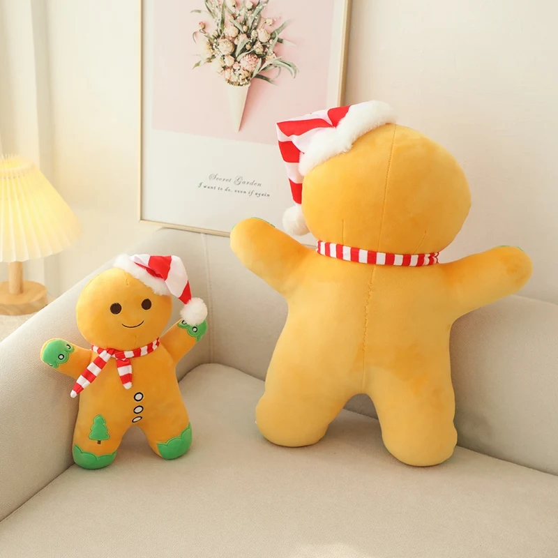 Simulado Gingerbread Man Plush Toy, Soft Cartoon Doll, Christmas Party Decor, Xmas Festival, Ano Novo, Kids Gift, Hot Sale, 30 cm, 50cm