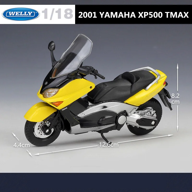 WELLY 1:18 YAMAHA XP500 TMAX Alloy Leisure Motorcycle Model Simulation Diecast Metal Street Motorcycle Model Collection Kid Gift