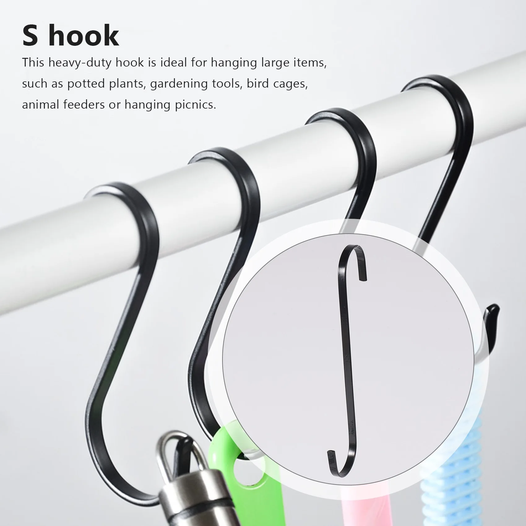 10 Pack Extra Large 10 Inch Long S Hooks for Hanging Plant,Basket,Tree Branch,Closet,Garden,Pergola,Indoor Outdoor Uses