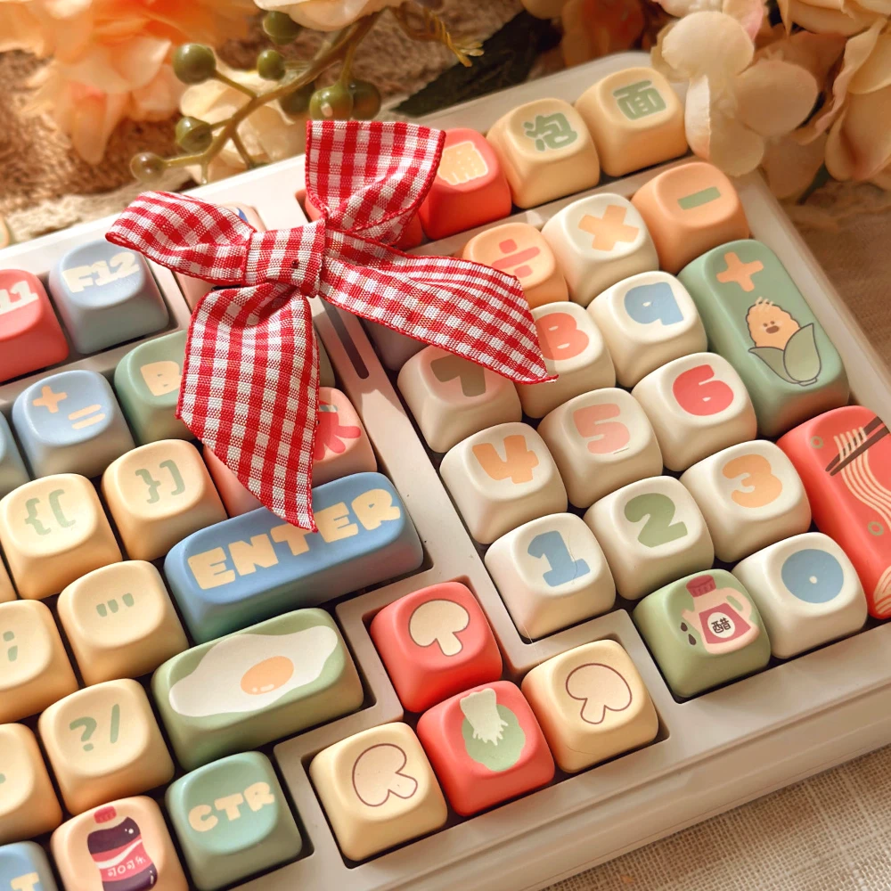 

MOA Keycap Set PBT 132 Key Girl Keyboard Keychain Compatible with 61/75/87/104/108 Gaming Mechanical Keyboard