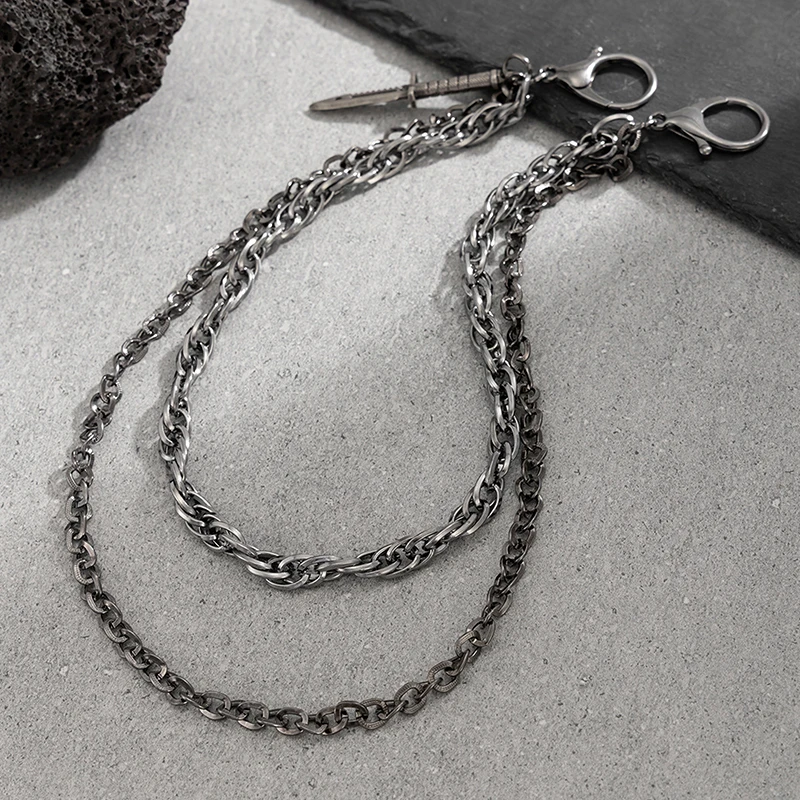 HipHop Goth Creative Pendant Keychain Waist Belt Men Women Vintage Wallet Trouser Hipster Jeans Chain Jewelry〔CC55〕