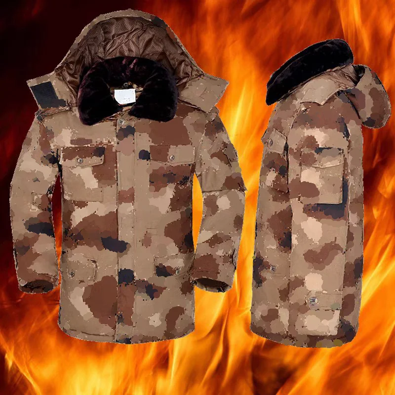 Cotton-Padded Coat Men's Winter Waterproof Thickened Color Cotton Jacket Mid-Length Cold-Proof Warm Labor