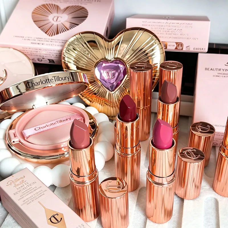 CT Makeup Suit Two Color Love Powder Blusher Starlight Powder Blusher Bicolor Disk Micro Light Air Cushion Lipstick Cosmetics