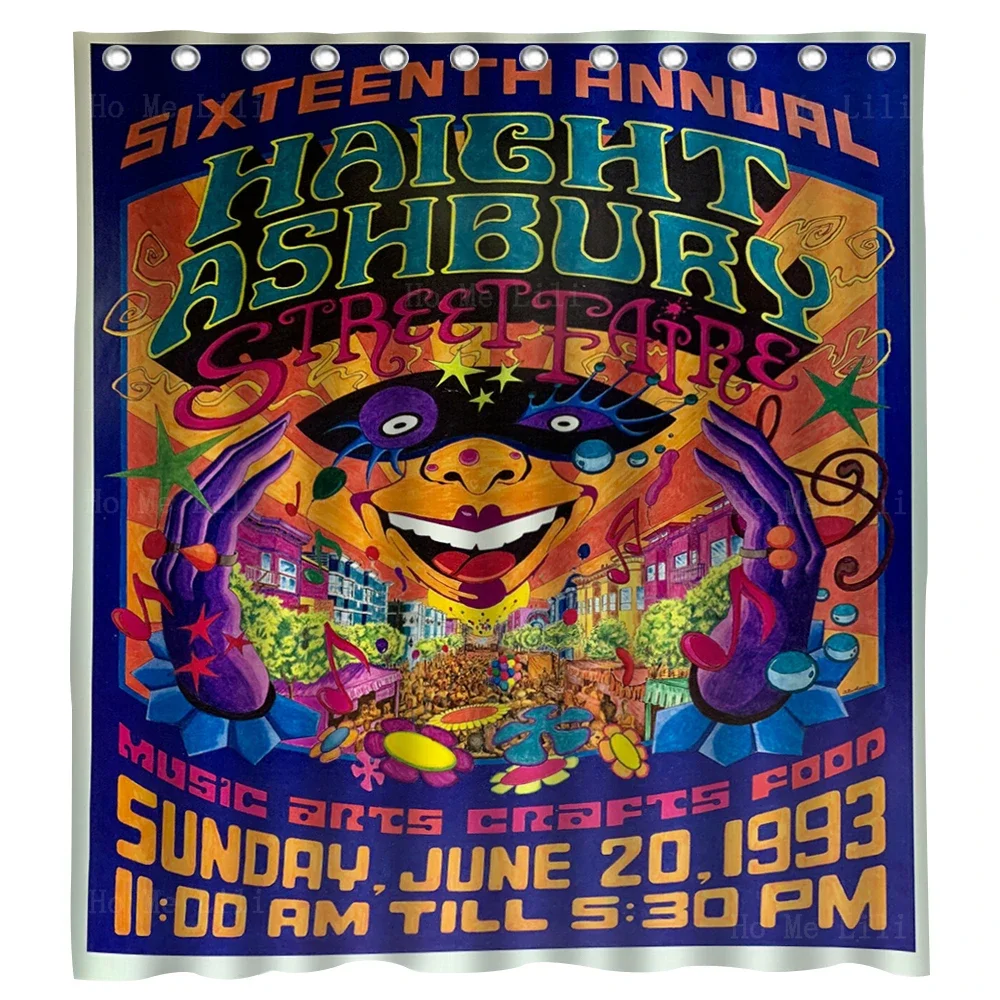 Haight Ashbury Street Fair San Francisco Mermen Poster Creative Waterproof Shower Curtain By Ho Me Lili For Bathroom Decor