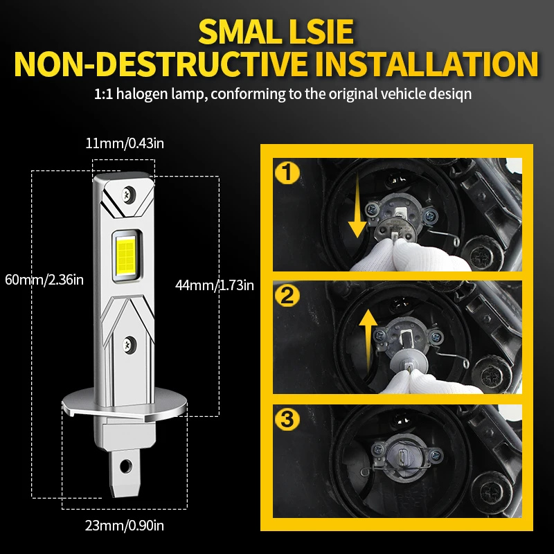 2PCS CANbus H1 H7 LED Headlight Bulb 20000LM High Low Beam For Toyota PROACE VERSO MPY 2016-2023 2017 2018 2019 2020 2021 2022
