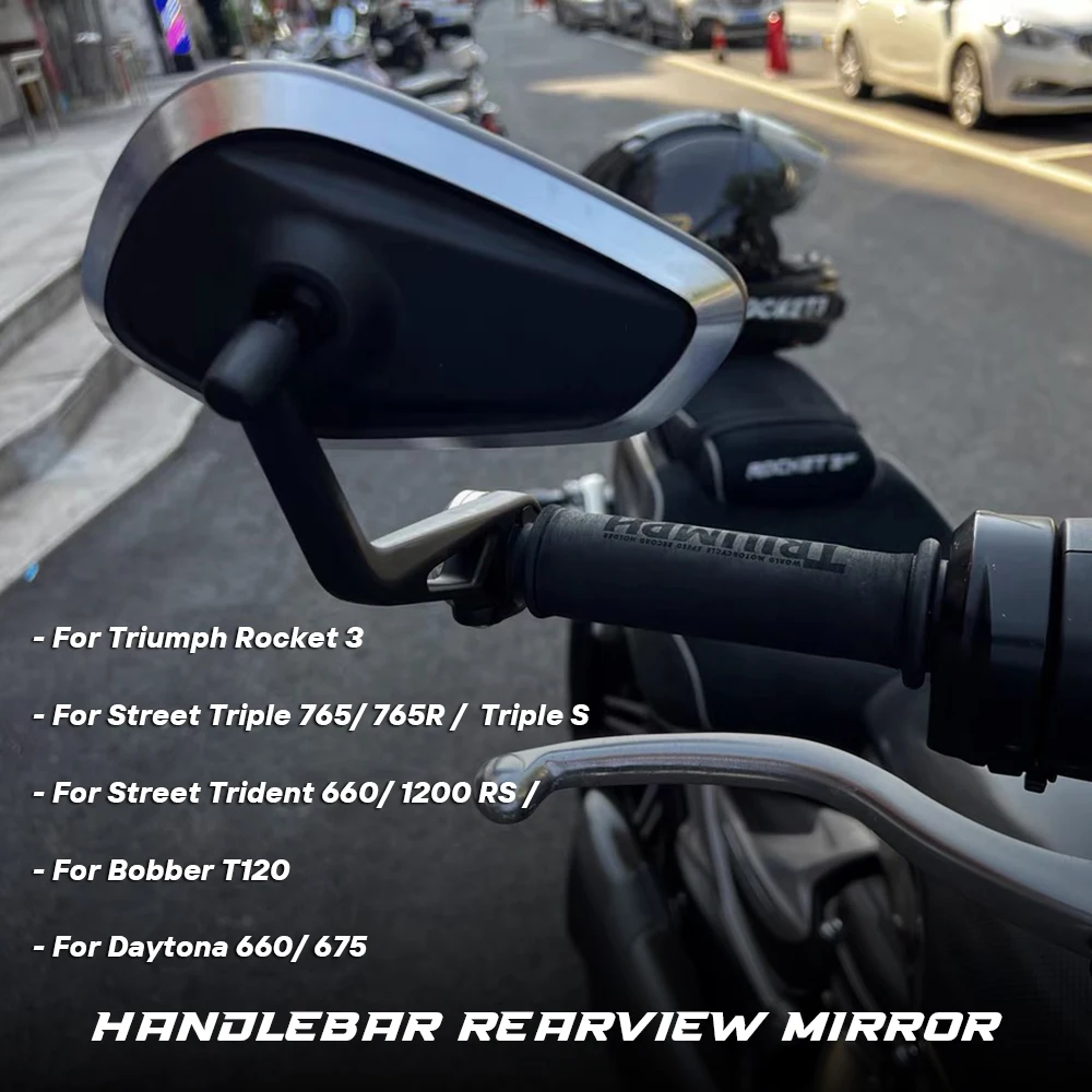 

Motorcycle Handlebar Rearview Handle Bar End Mirror For Triumph Rocket 3 Street Triple S 765 RS/R Speed Triple 1200RS/RR