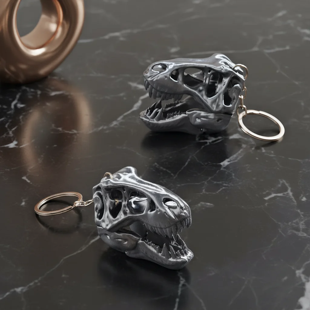Chaveiro Crânio de Dinossauro T-Rex 2026 - Crânio Realista de Dinossauro, Chaveiro Vintage de Crânio Fóssil, Presente Gótico Legal para Amantes de Dinossauros