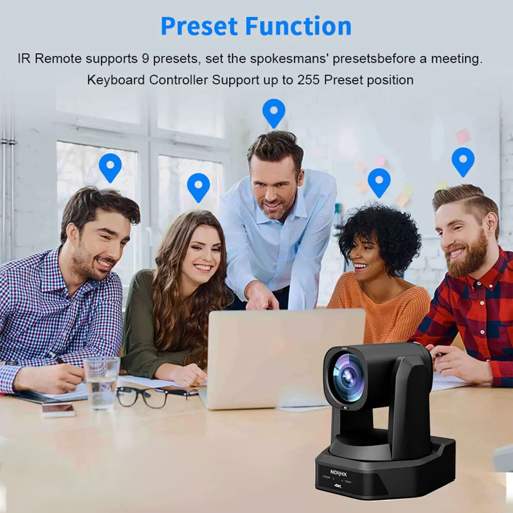 Imagem -04 - Câmera de Videoconferência com Controlador de Teclado Câmera Ptz de Transmissão Ndi Zoom de 20x 3g-sdi Hdmi ip Usb 110 Pcs 4k 1-10 Pcs