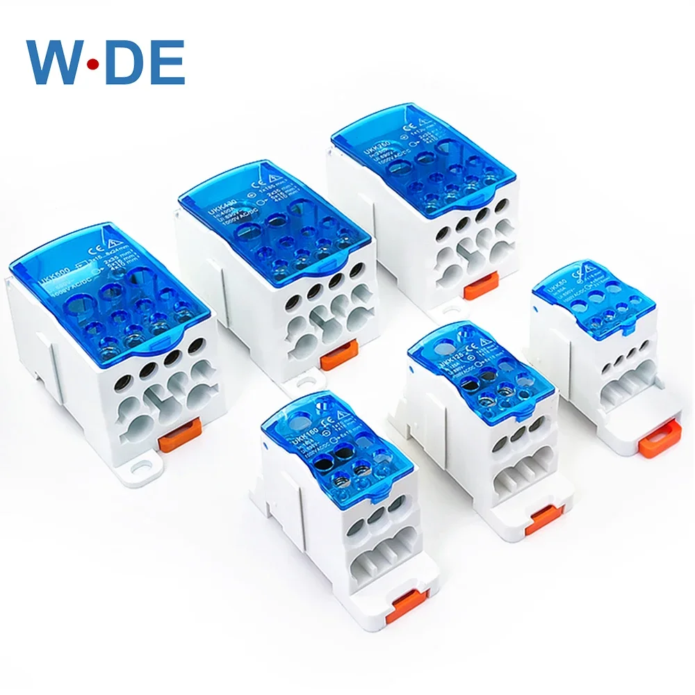 1 Piece UKK Distribution Block One In Multiple Out Power Universal Electric Wire  Din Rail Junction Box Terminal Block