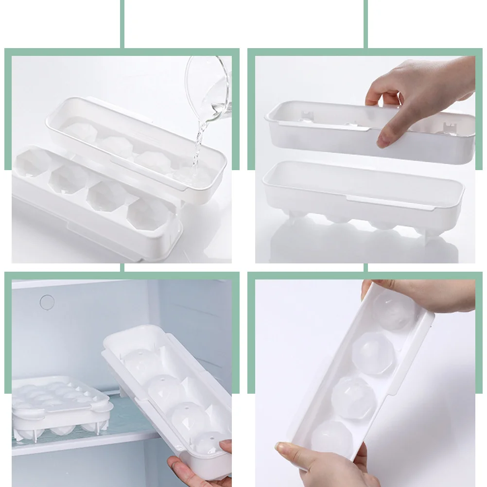

2pcs Cube Molds Plastic Spherical Maker Ball Shaped Leak-Free Reusable Ice Trays For Beverages Coffee Chocolate Soap Freezing