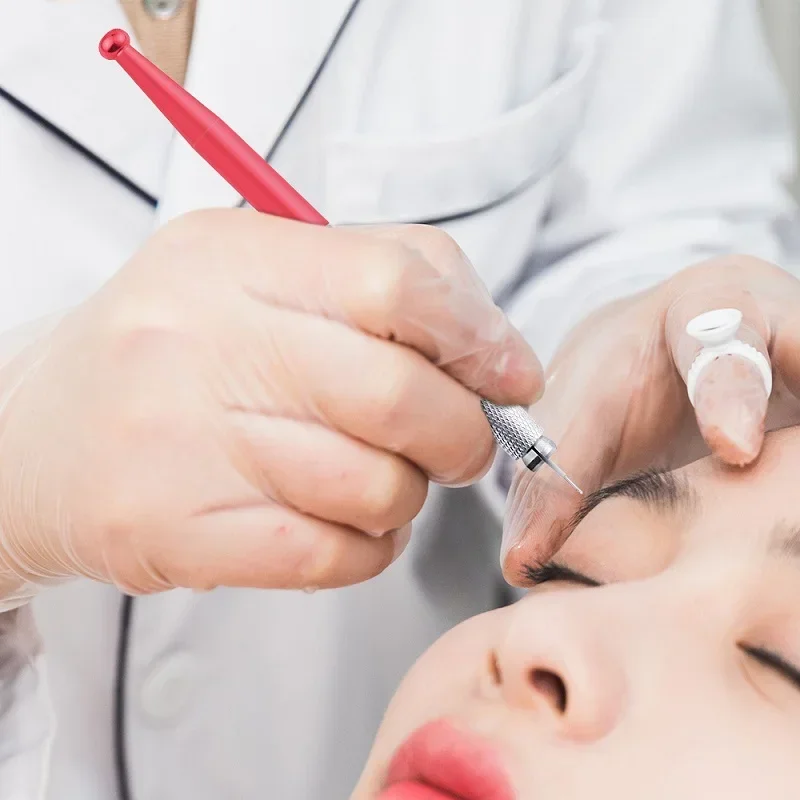 قلم يدوي + 10 قطع من إبر الوشم Microblading أدوات تصميم الحواجب الاحترافية للمكياج الدائم
