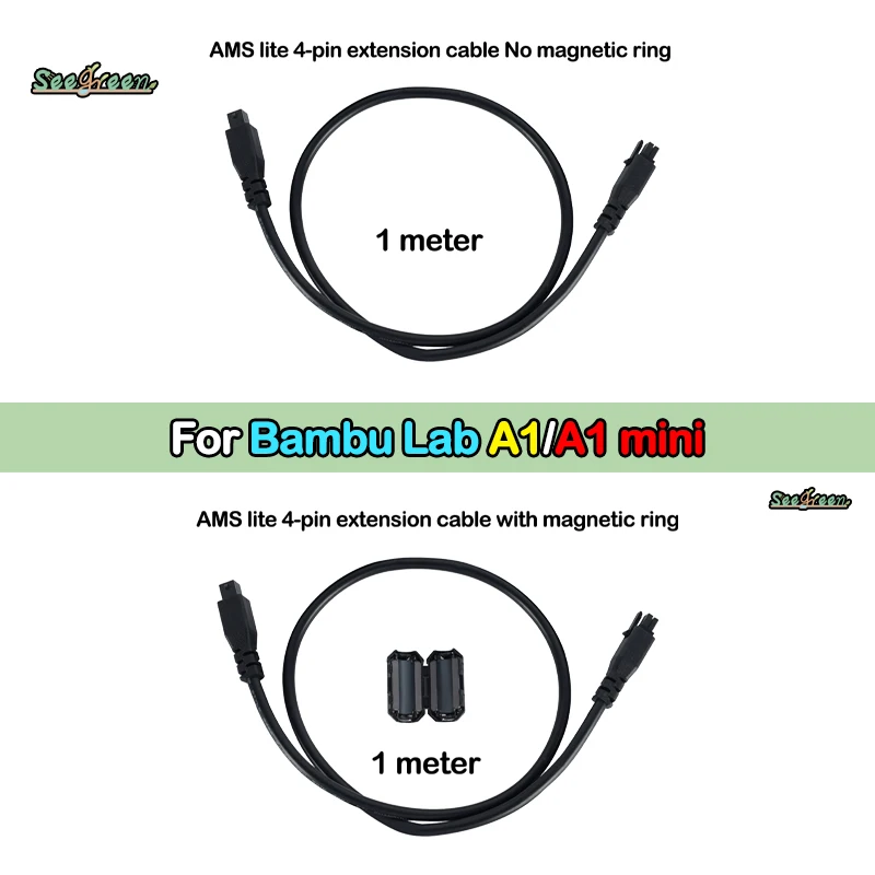 

Для Bambu Lab AMS Lite 1M 4-контактный удлинительный кабель для 3D-принтера Bambulab A1/A1mini